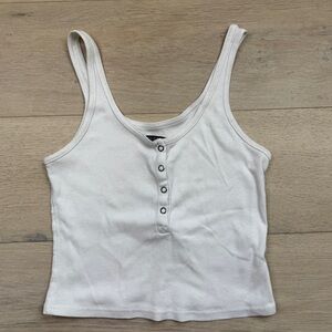 Wild Fable White Buttoned Women's Crop Top